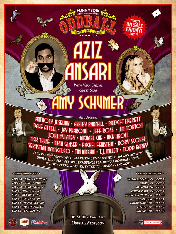 Aziz Ansari Amy Schumer To Headline Oddball Comedy Fest Presale Going On Now The Culture Files